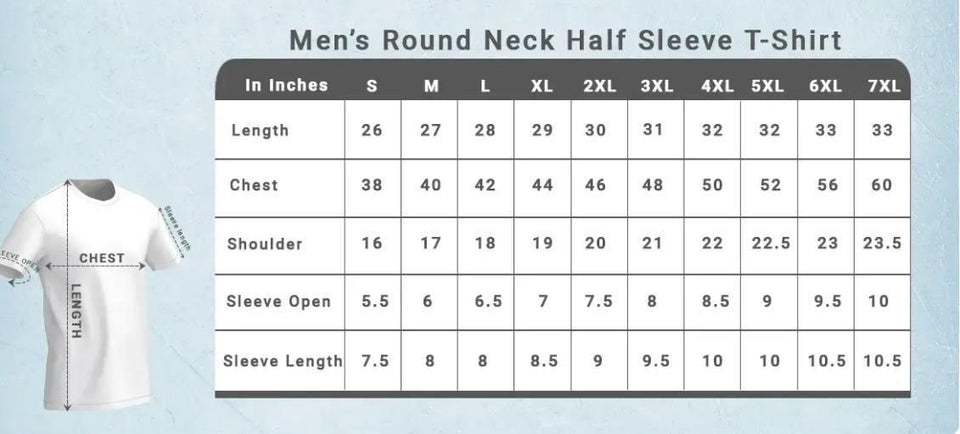 Men's Printed Round Neck Black T-Shirt